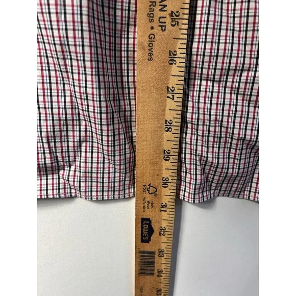 Bonobos Shirt Mens 17/34 White Pink Blue Button Up Long Sleeve Tailored Slim Fit - Picture 7 of 7